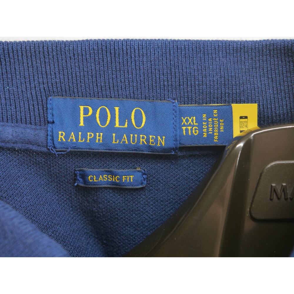 Polo Ralph Lauren Mens 2XL Blue Stripes Cotton Short Sleeve Shirt Classic Fit - Picture 4 of 8